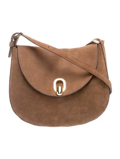 Pre-owned Savette Suede Shoulder Bag In Brown