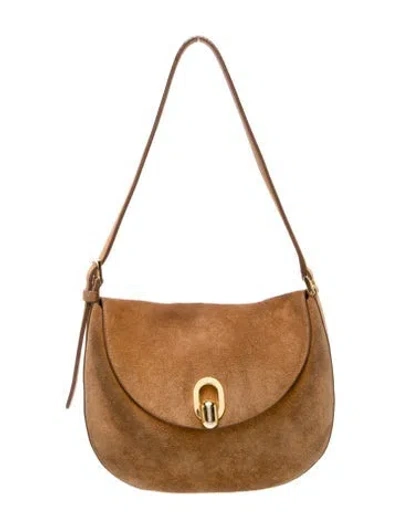 Pre-owned Savette Suede Shoulder Bag In Neutral