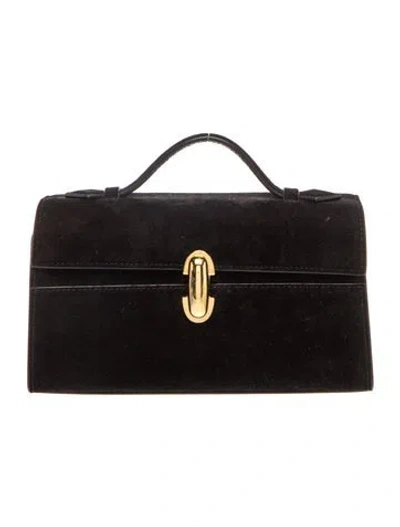 Pre-owned Savette Suede Symmetry In Black