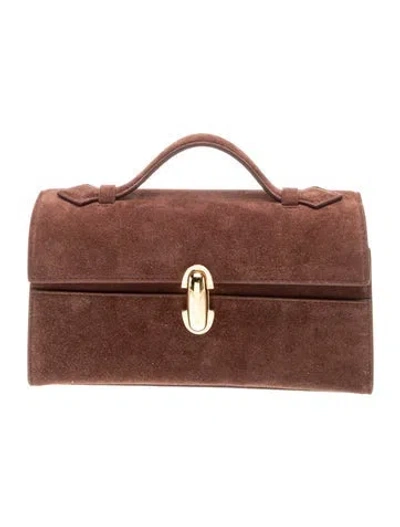 Pre-owned Savette Suede Symmetry Mini In Brown