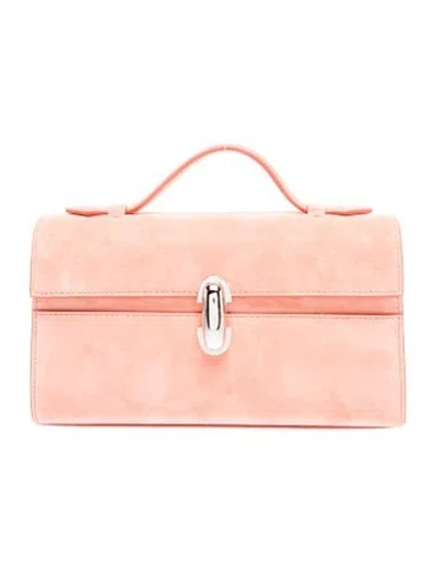 Pre-owned Savette Suede Symmetry Pochette In Pink