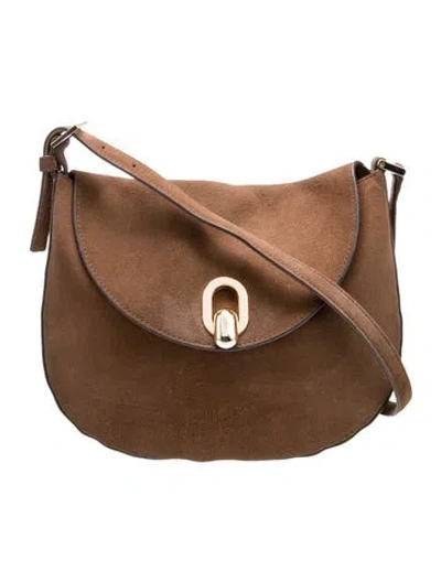 Pre-owned Savette Suede Tondo In Brown