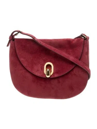 Pre-owned Savette Suede Tondo In Red