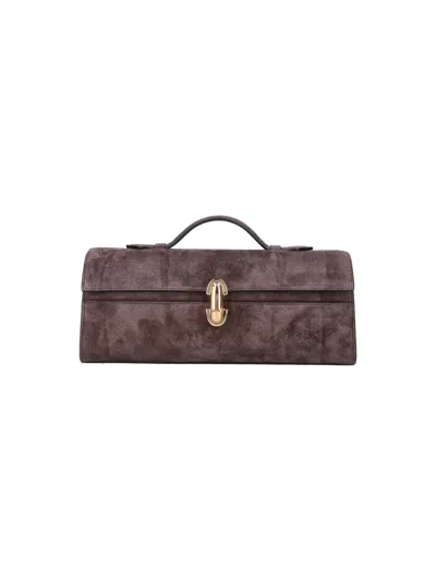 Savette Suede Top Handle Bag In Brown
