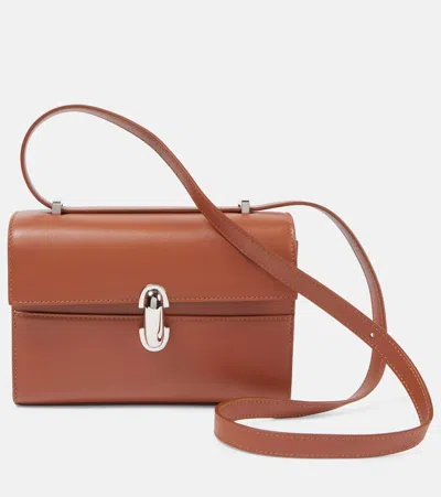 Savette Symmetry 19 Leather Shoulder Bag In Brown