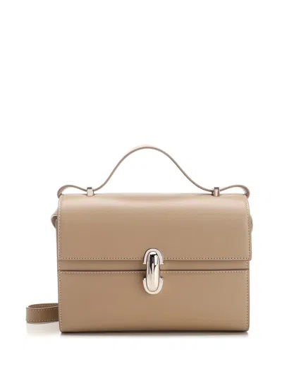 Savette Symmetry 19 Leather Crossbody Bag In Beige