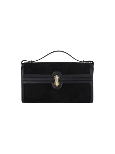 Savette Symmetry 26 Convertible Suede Crossbody Bag In Black