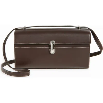 Savette Symmetry 26 Leather Crossbody Bag In Coffee
