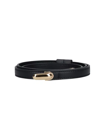Savette Symmetry Leather Belt In Black