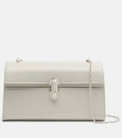 Savette Symmetry Chain Mini Leather Crossbody Bag In White