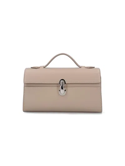 Savette Symmetry Pochette Leather Tote In Brown