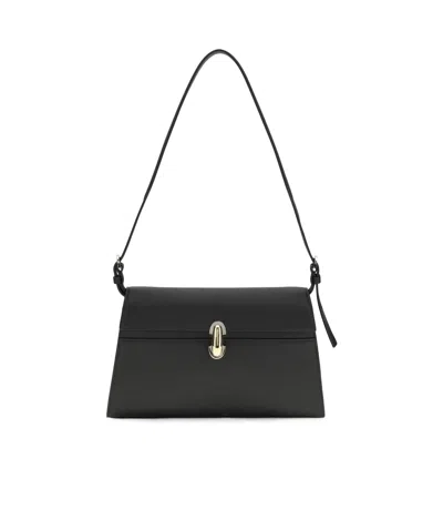 Savette Symmetry Foldover Top Shoulder Bag In Black