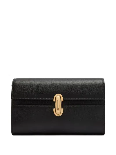 Savette Symmetry Grained Clutch Bag In Black