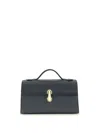 Savette Symmetry Pochette In Grained Calf Leather In Blue