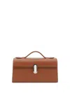 Savette Symmetry Smooth Leather Pochette In Maple