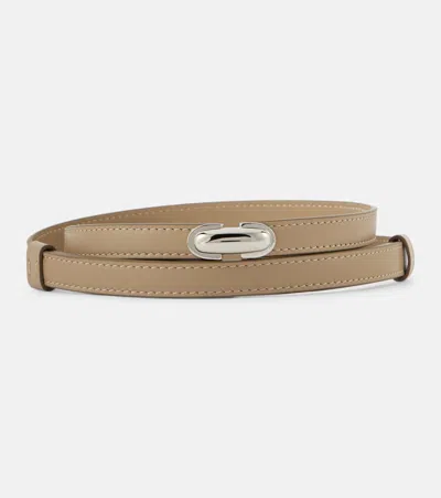 Savette Symmetry Leather Belt In Beige