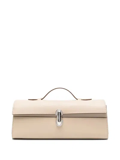Savette Symmetry Leather Clutch Bag In Neutral