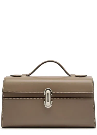 Savette Symmetry Leather Pochette In Brown