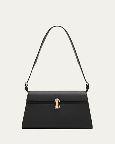 Savette Symmetry Leather Shoulder Bag In Black