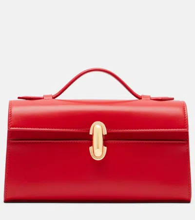 Savette Symmetry Leather Top-handle Bag In Red
