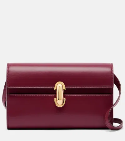 Savette Symmetry Mini Leather Crossbody Bag In Blue