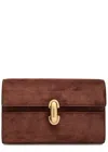 Savette Symmetry Mini Suede Clutch In Brown