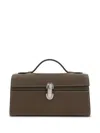 Savette Symmetry Smooth Leather Pochette In Brown