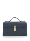 Savette Symmetry Pochette In Grained Calf Leather In Blue