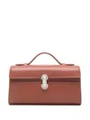 Savette Symmetry Smooth Leather Pochette In Maple