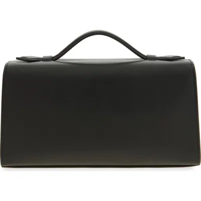 Savette Symmetry Pochette Leather Top Handle Bag In Black