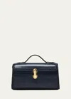 Savette Symmetry Pochette Leather Top-handle Bag In Navy