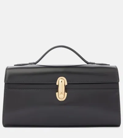 Savette The Symmetry Leather Top Handle Bag In Black