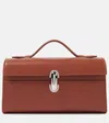 Savette Symmetry Smooth Leather Pochette In Brown