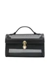 Savette Symmetry Pochette Mesh With Smooth Leather Trim