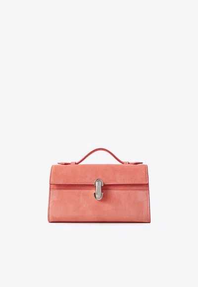 Savette Symmetry Pochette Suede Handbag In Pink