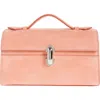 Savette Symmetry Pochette Suede Top Handle Bag In Camellia