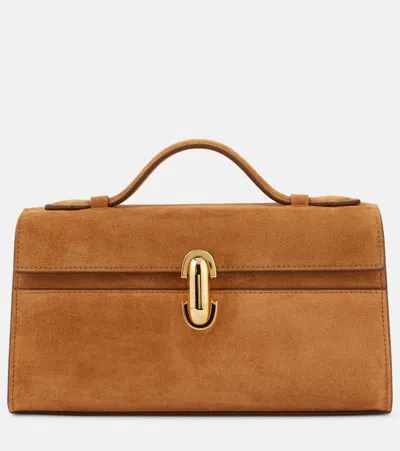 Savette Symmetry Pochette Leather Tote In Brown