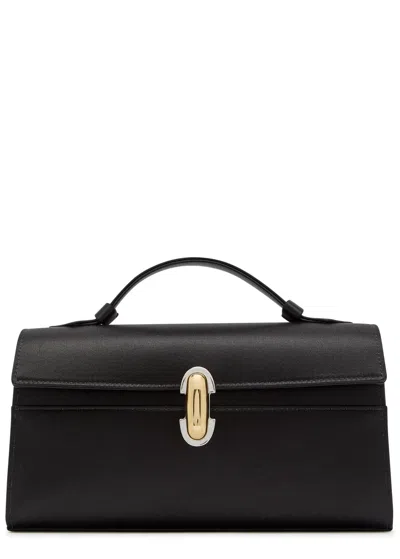 Savette Symmetry Satin Pochette In Black