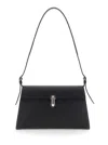 Savette Symmetry Shoulder Bag Grained Calf Leather - Silver Hardware In Black