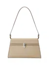 Savette Symmetry Shoulder Bag In Grained Leather Bone