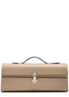 Savette Symmetry Slim Leather Pochette In Sand