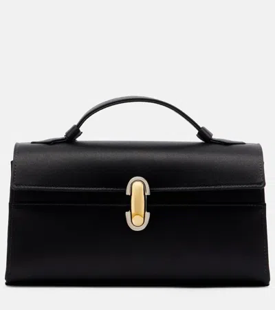 Savette Symmetry Small Satin Top-handle Bag In Black