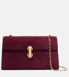 Savette Symmetry Suede Crossbody Bag In Purple