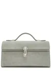 Savette Symmetry Suede Pochette In Green