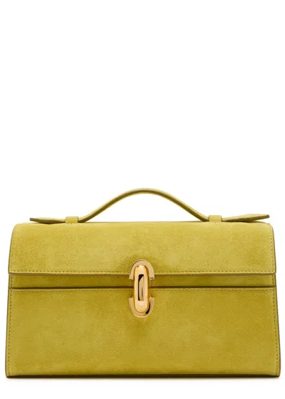 Savette Symmetry Suede Pochette In Yellow