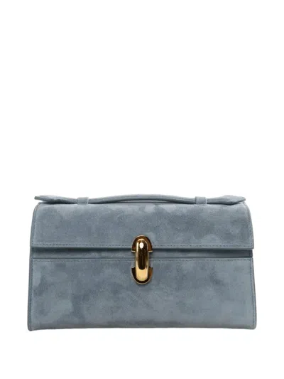 Savette Symmetry Suede Shoulder Bag In Blue