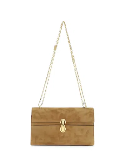 Savette Symmetry Suede Shoulder Bag In Brown