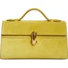 Savette Symmetry Suede Pochette In Chartreuse