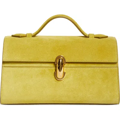 Savette Symmetry Suede Top Handle Bag In Chartreuse