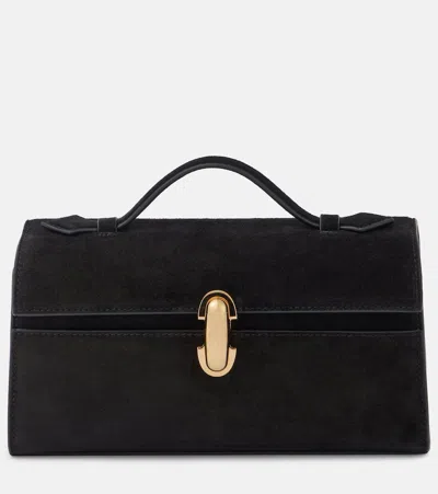 Savette Symmetry Suede Tote Bag In Black
